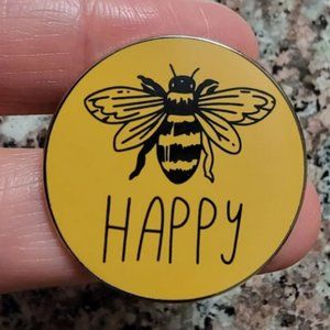 *2 for $13* Be Happy Bee Design Round Badge Enamel Pin